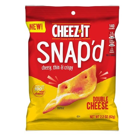 CHEEZ-IT Cheez-It Snap'd Double Cheese Chips 2.2 oz Bagged 024100114238